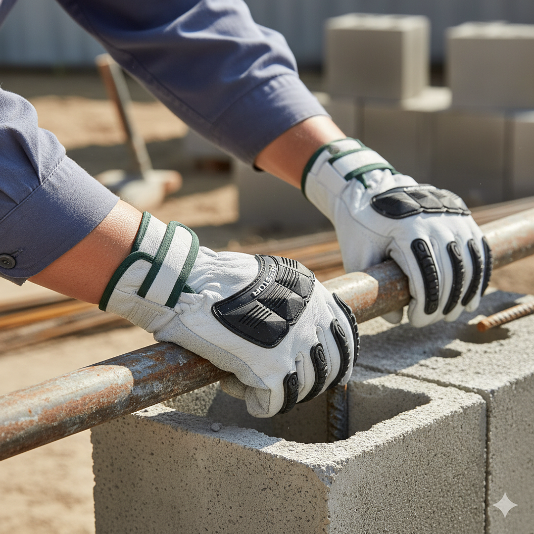 Guante Cabritilla Con Forro TPR Resistor Antigolpe 2