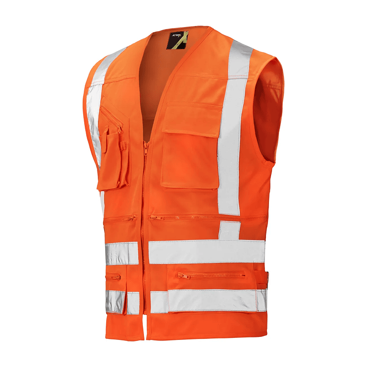 Chaleco Geólogo Cinta 360° Verde / Salmón Fluor Activex ISP 3