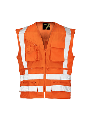 Chaleco Geólogo Cinta 360° Verde / Salmón Fluor Activex ISP