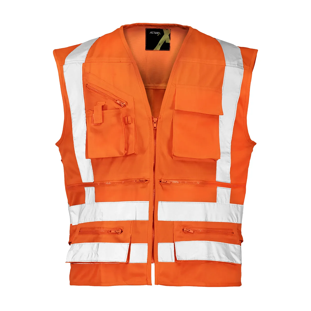 Chaleco Geólogo Cinta 360° Verde / Salmón Fluor Activex ISP 1