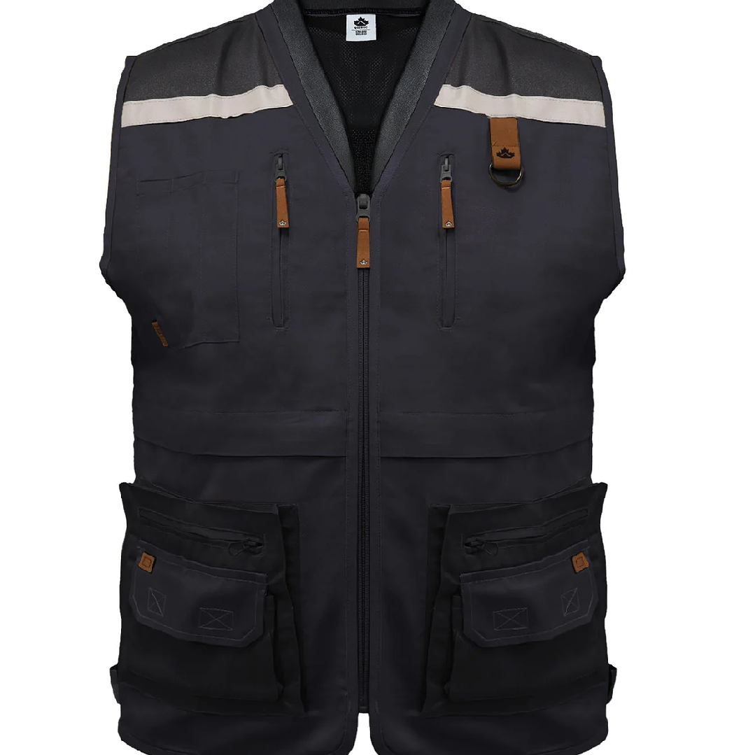 Chaleco Geólogo Gabardina Quebec Azul / Camel 3