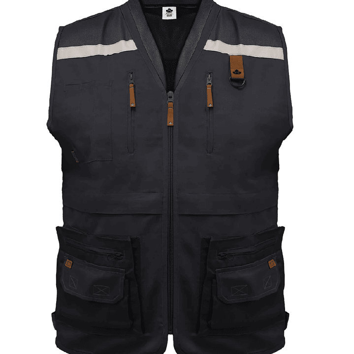 Chaleco Geólogo Gabardina Quebec Azul / Camel 3