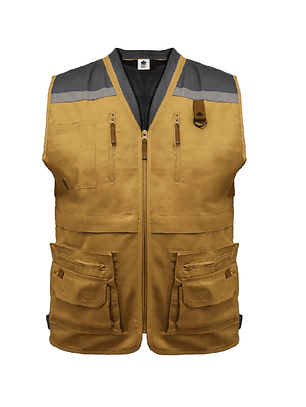 Chaleco Geólogo Gabardina Quebec Azul / Camel