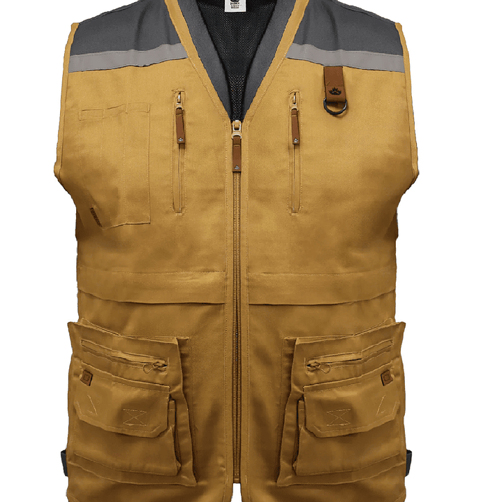 Chaleco Geólogo Gabardina Quebec Azul / Camel 1