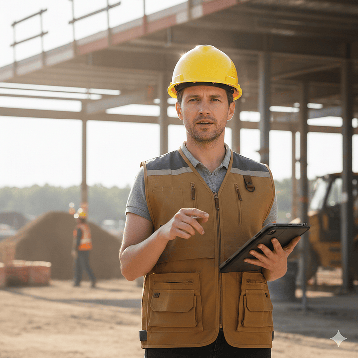 Chaleco Geólogo Gabardina Quebec Azul / Camel 2