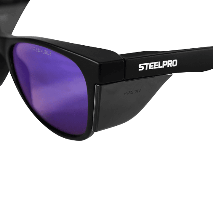 Lente de Seguridad Safeblack Gris Revo Azul Desmontable Steelpro UV ISP 6