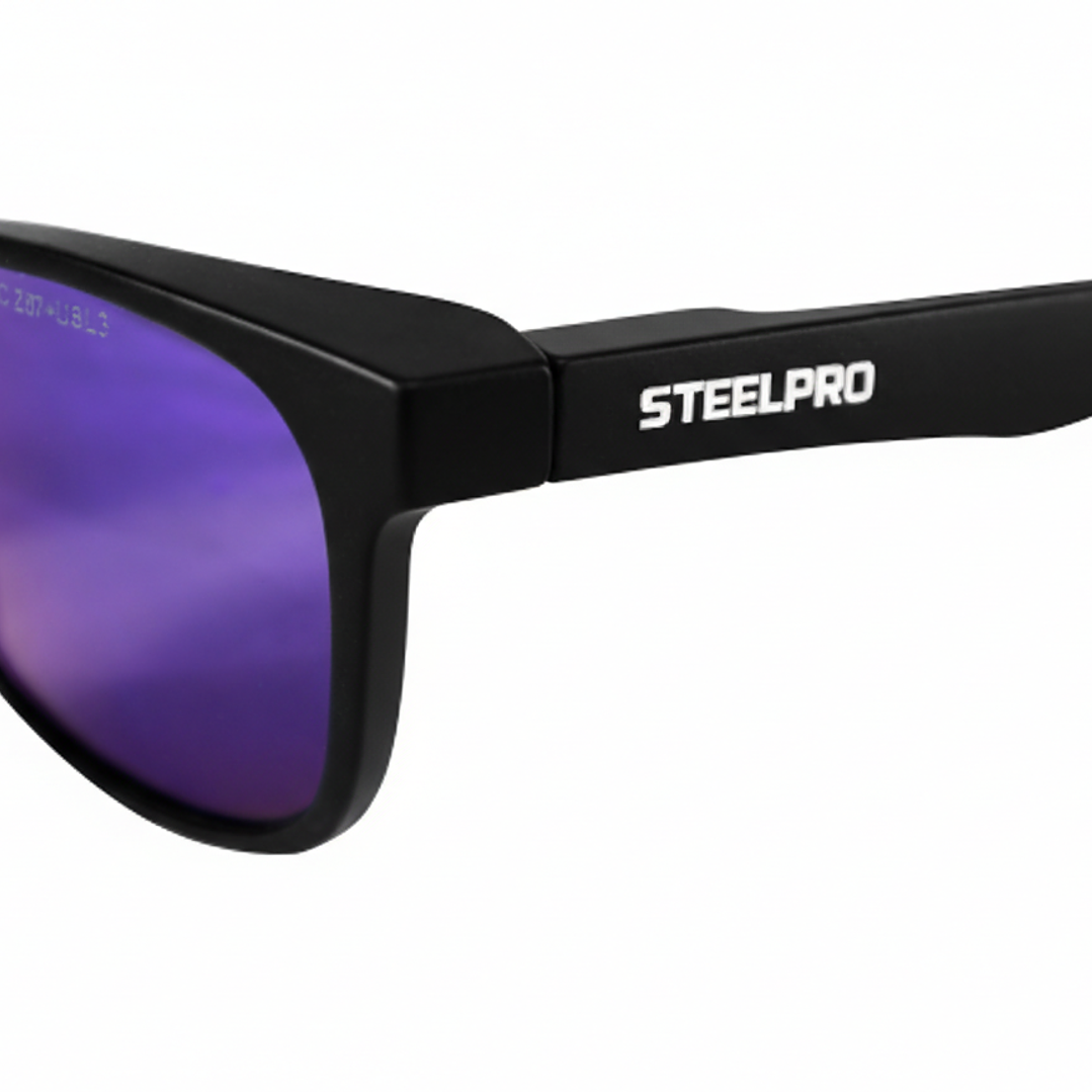 Lente de Seguridad Safeblack Gris Revo Azul Desmontable Steelpro UV ISP 5