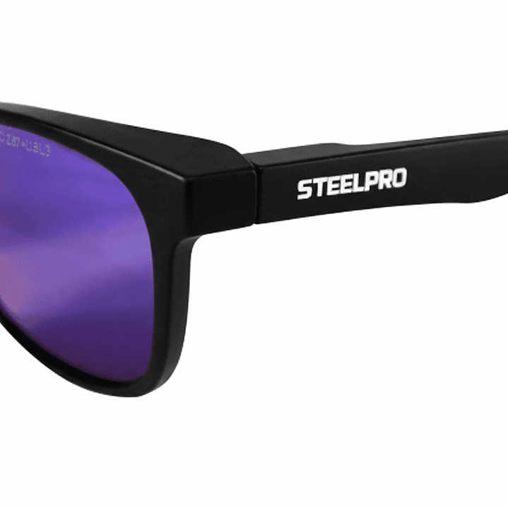 Lente de Seguridad Safeblack Gris Revo Azul Desmontable Steelpro UV ISP 5