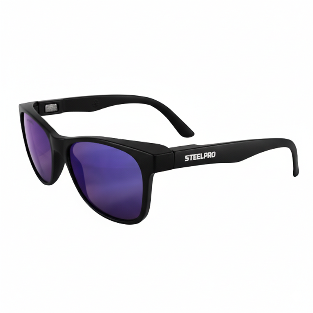 Lente de Seguridad Safeblack Gris Revo Azul Desmontable Steelpro UV ISP 4