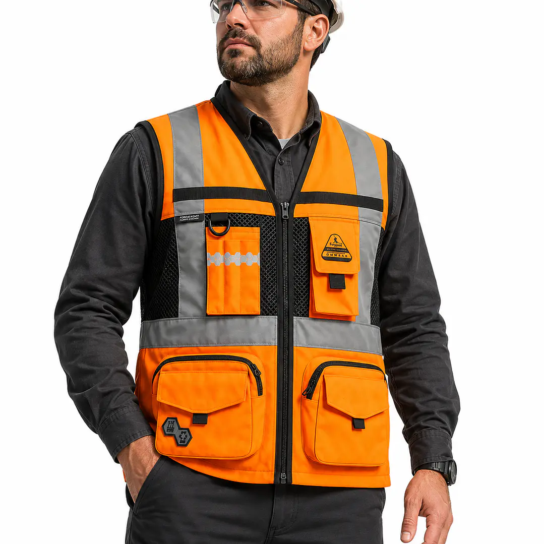 Chaleco Geólogo Peregrin N1 Phoenix Hombre Salmon HI VIS Premium 3
