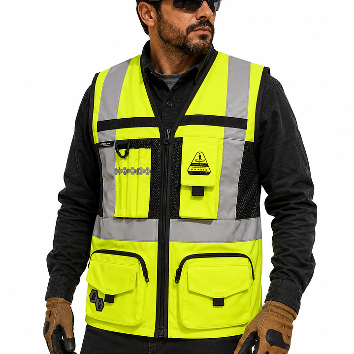 Chaleco Geólogo Peregrin N1 Phoenix Hombre AMarillo HI VIS Premium 4
