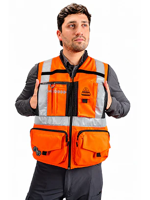 Chaleco Geólogo Peregrin N1 Phoenix Hombre Salmon HI VIS Premium