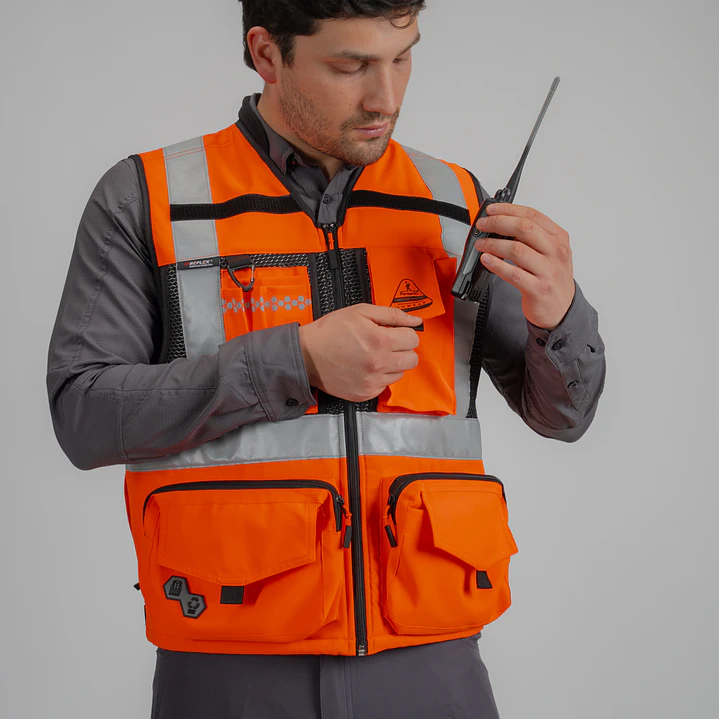 Chaleco Geólogo Peregrin N1 Phoenix Hombre Salmon HI VIS Premium 6