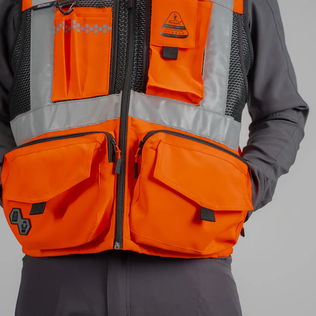 Chaleco Geólogo Peregrin N1 Phoenix Hombre Salmon HI VIS Premium 7