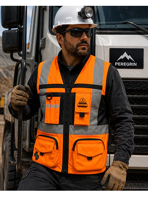 Chaleco Geólogo Peregrin N1 Phoenix Hombre Salmon HI VIS Premium