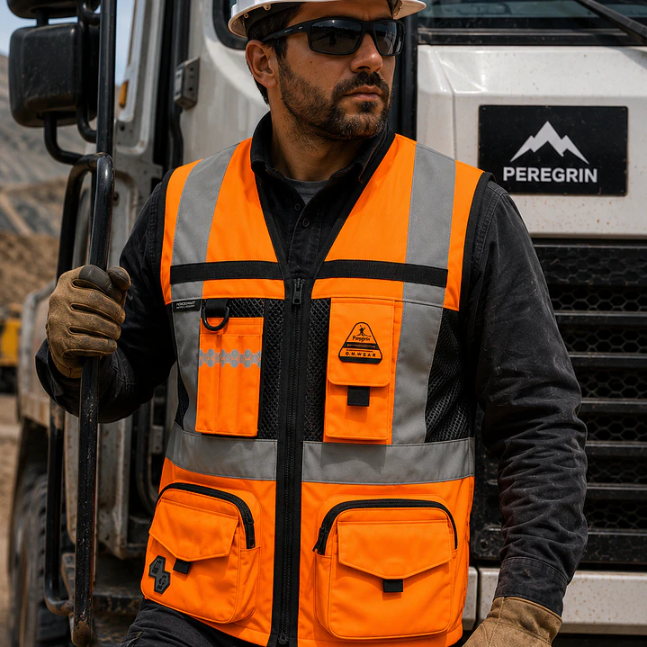 Chaleco Geólogo Peregrin N1 Phoenix Hombre Salmon HI VIS Premium 2