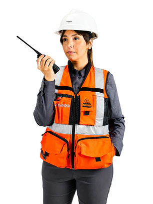 Chaleco Geólogo Peregrin N1 Phoenix Mujer Salmon HI VIS Premium