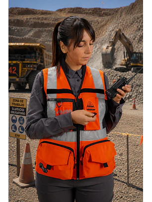 Chaleco Geólogo Peregrin N1 Phoenix Mujer Salmon HI VIS Premium