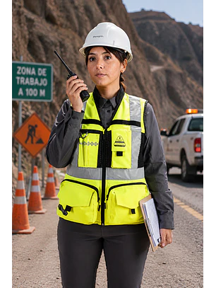 Chaleco Geólogo Peregrin N1 Phoenix Mujer Amarillo HI VIS Premium