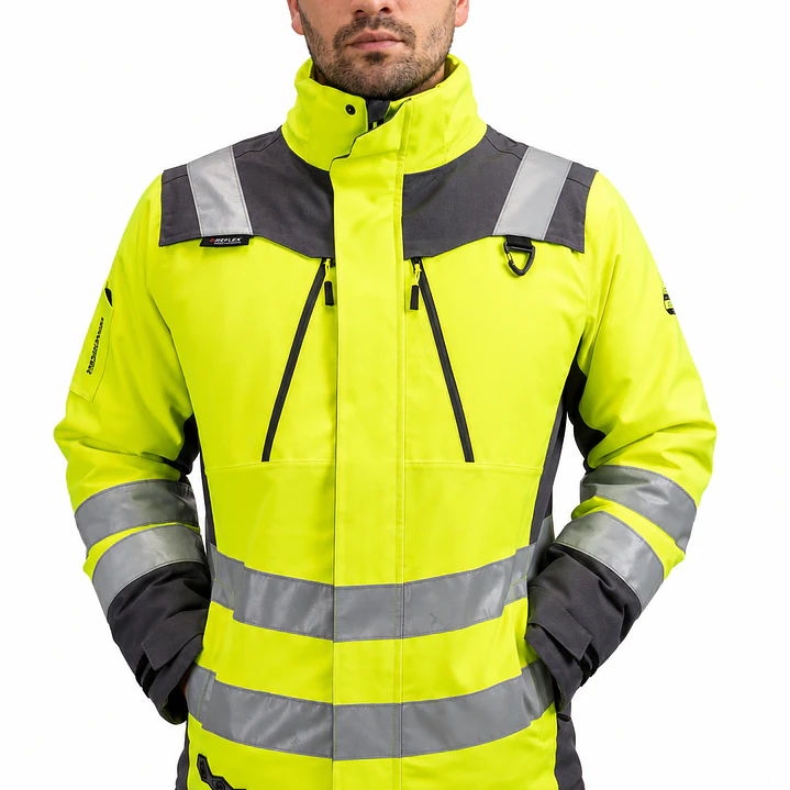 Parka Peregrin Orbital Hombre Alta Visibilidad Impermeable Salmon/Amarilla 2