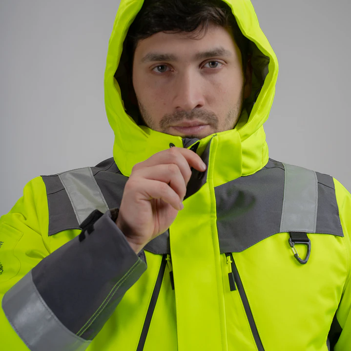 Parka Peregrin Orbital Hombre Alta Visibilidad Impermeable Salmon/Amarilla 5