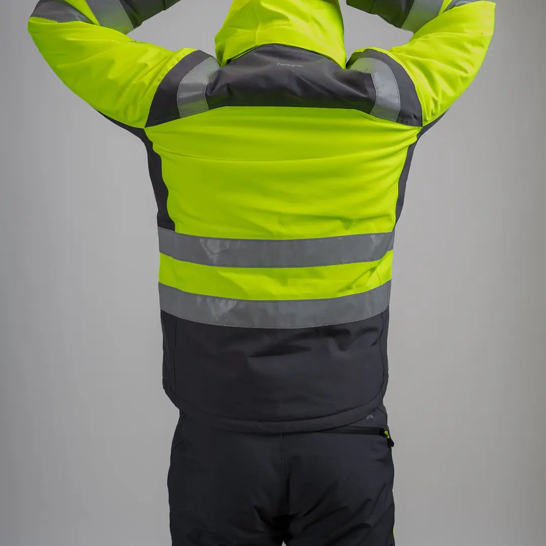 Parka Peregrin Orbital Hombre Alta Visibilidad Impermeable Salmon/Amarilla 6