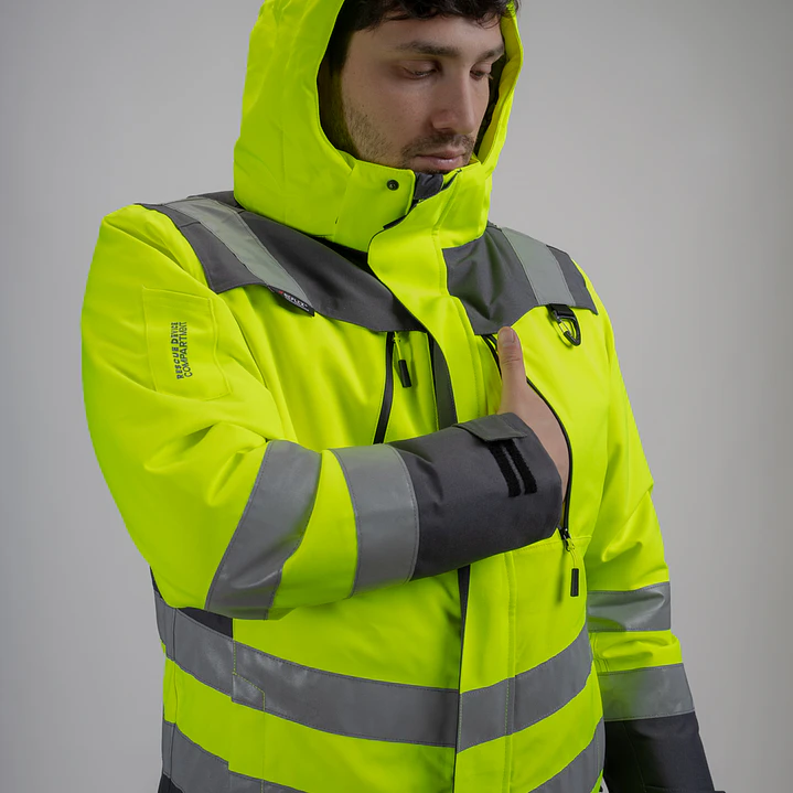 Parka Peregrin Orbital Hombre Alta Visibilidad Impermeable Salmon/Amarilla 7