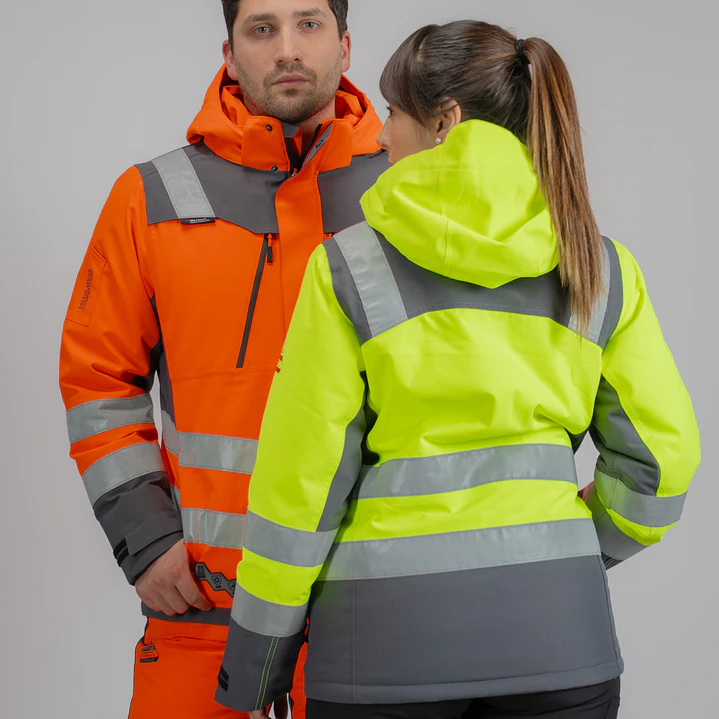 Parka Peregrin Orbital Hombre Alta Visibilidad Impermeable Salmon/Amarilla 12