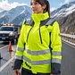 Parka Peregrin Orbital Mujer Alta Visibilidad Impermeable Salmon/Amarilla - Miniatura 3