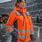 Parka Peregrin Orbital Mujer Alta Visibilidad Impermeable Salmon/Amarilla - Miniatura 4
