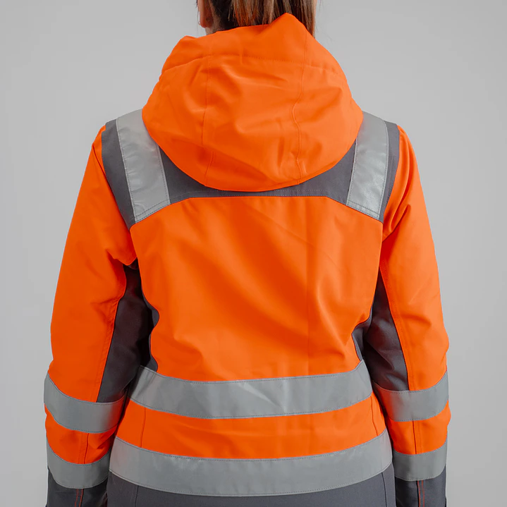Parka Peregrin Orbital Mujer Alta Visibilidad Impermeable Salmon/Amarilla 5