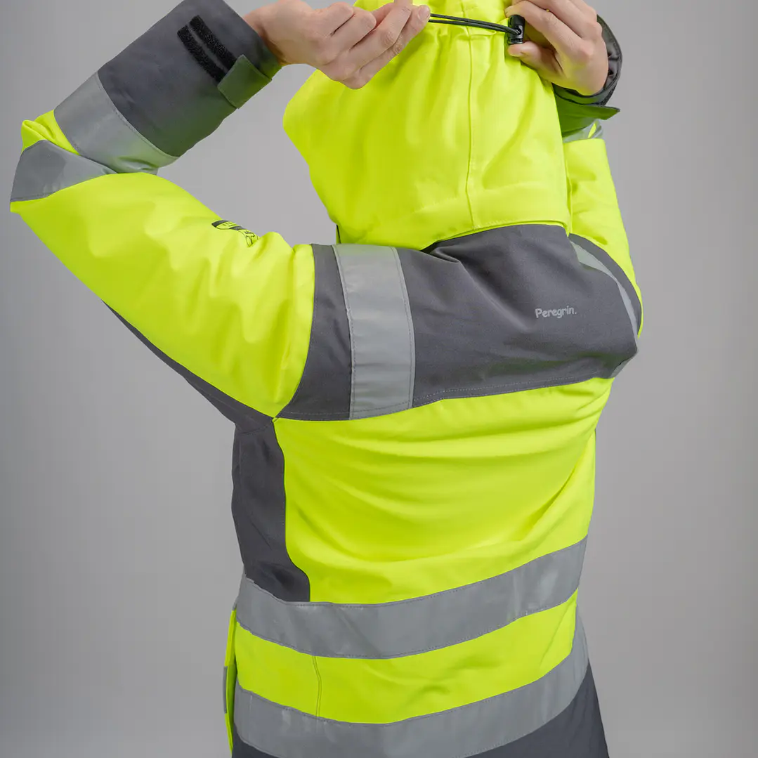Parka Peregrin Orbital Mujer Alta Visibilidad Impermeable Salmon/Amarilla 10