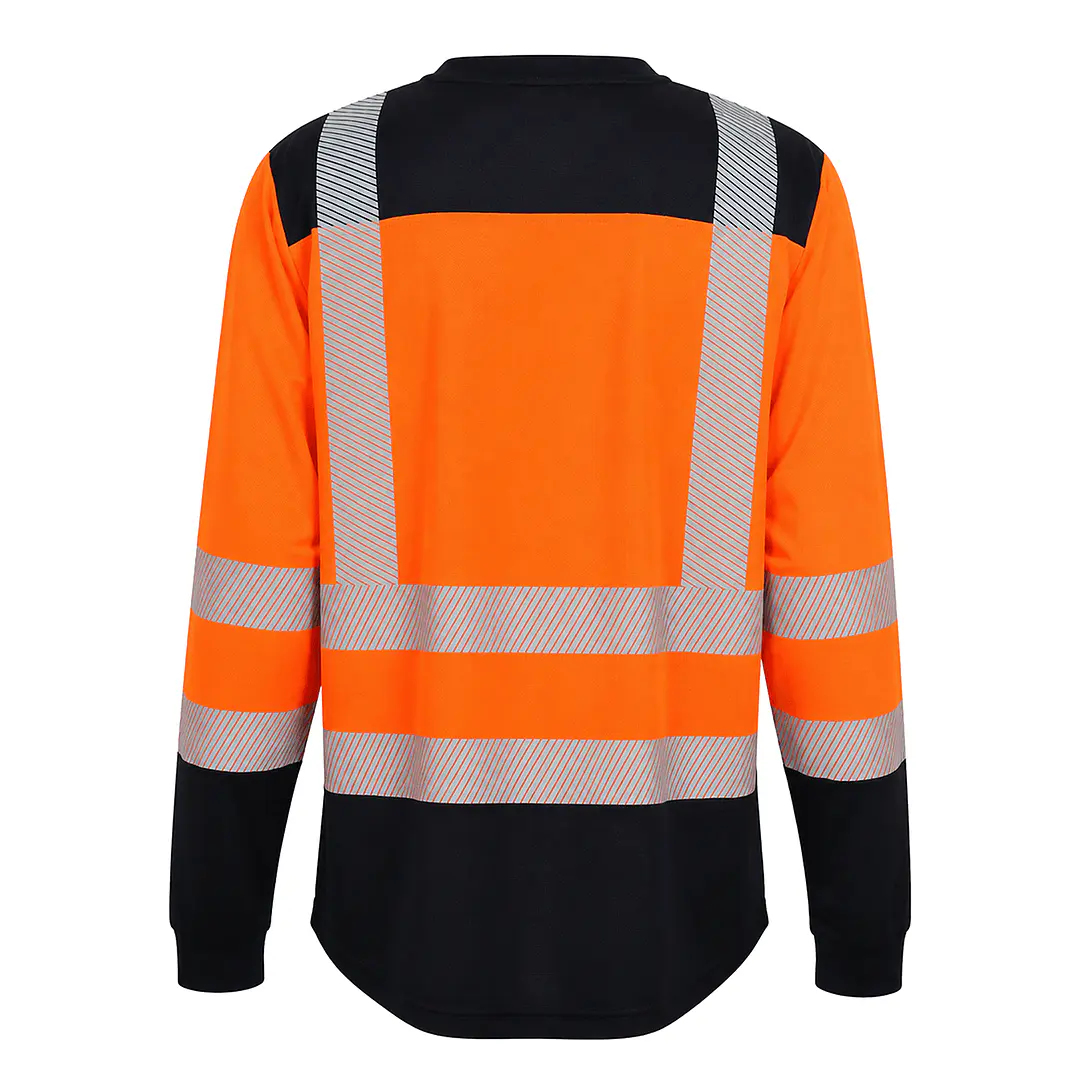 Polera Bicolor Naranja/Azul Dry Fit HV-100 UV Unisex 3