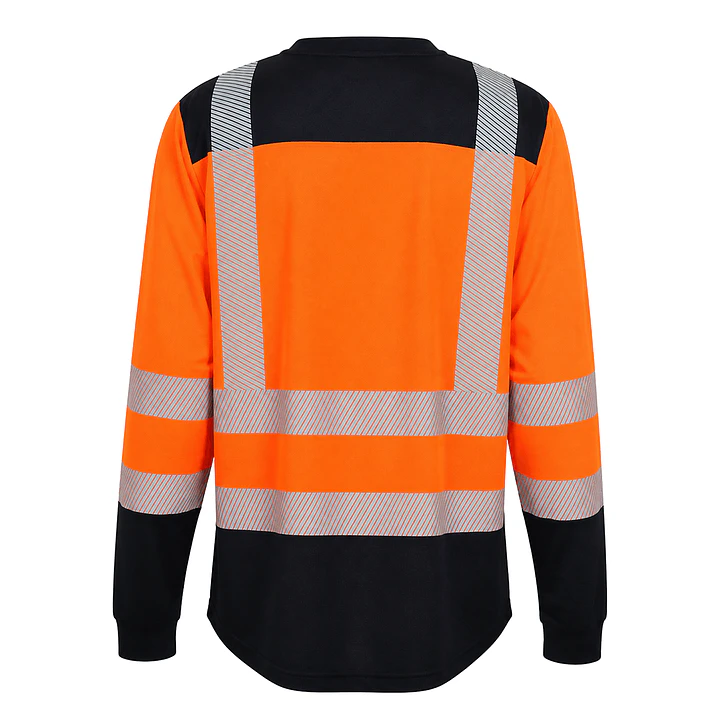 Polera Bicolor Naranja/Azul Dry Fit HV-100 UV Unisex 3