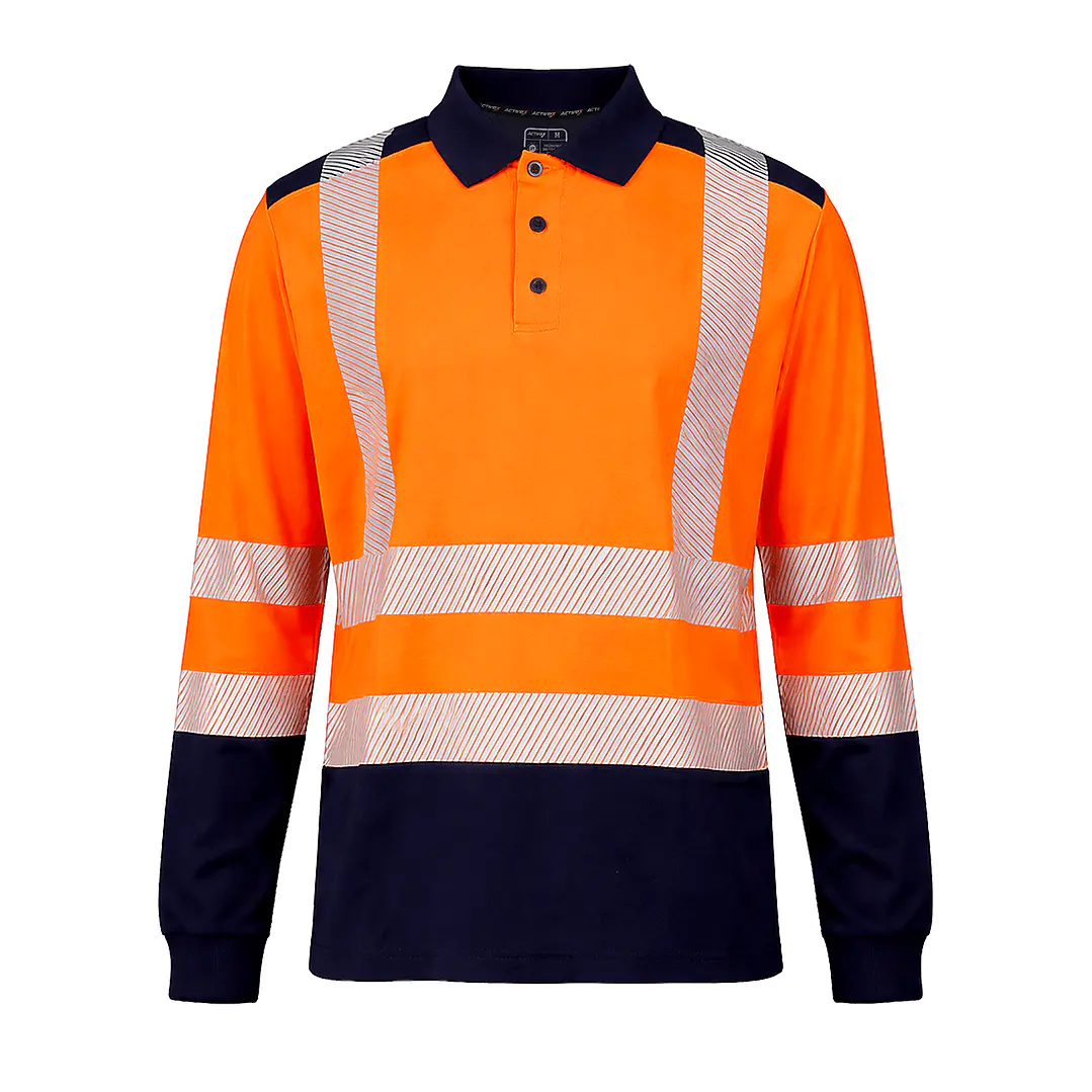 Polera Pique Bicolor Naranja/Azul Dry Fit HV-100 UV Unisex 1