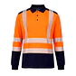Polera Pique Bicolor Naranja/Azul Dry Fit HV-100 UV Unisex - Miniatura 1