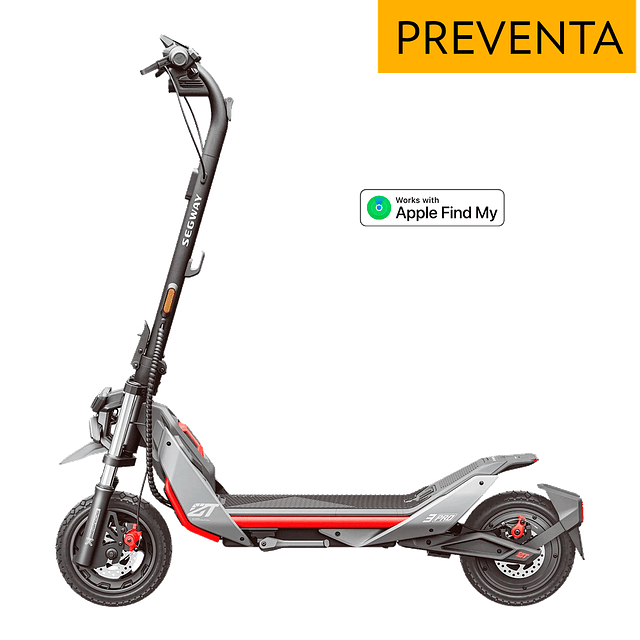 Scooter Eléctrico Segway ZT3 Pro - 40 km/h Vel. Máx y 70 km Aut. Máx - Negro/Rojo (Preventa)