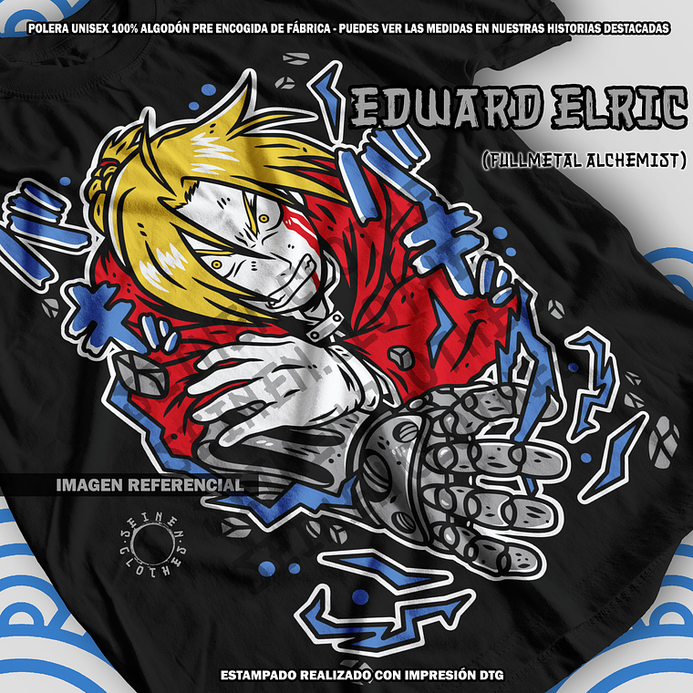 Polera Edward Elric - Fullmetal Alchemist [N] 1