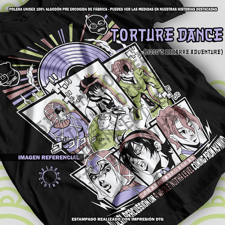Polera Torture Dance (Mista, Narancia, Fugo) - Jojo's Bizarre Adventure [N] 1