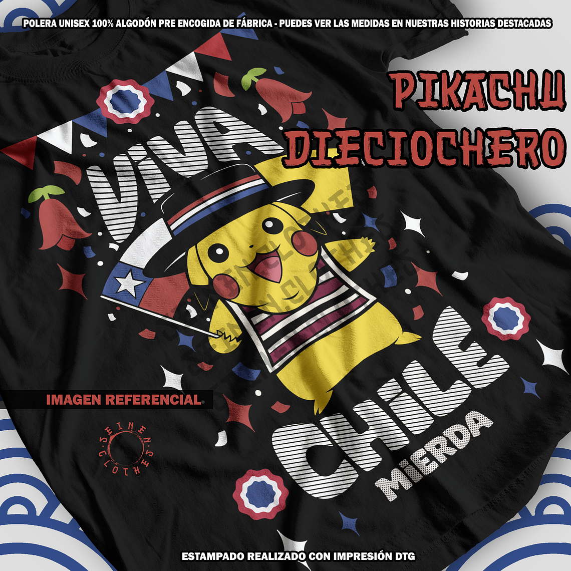 Polera Pikachu Dieciochero - Fiestas Patrias [N] 1