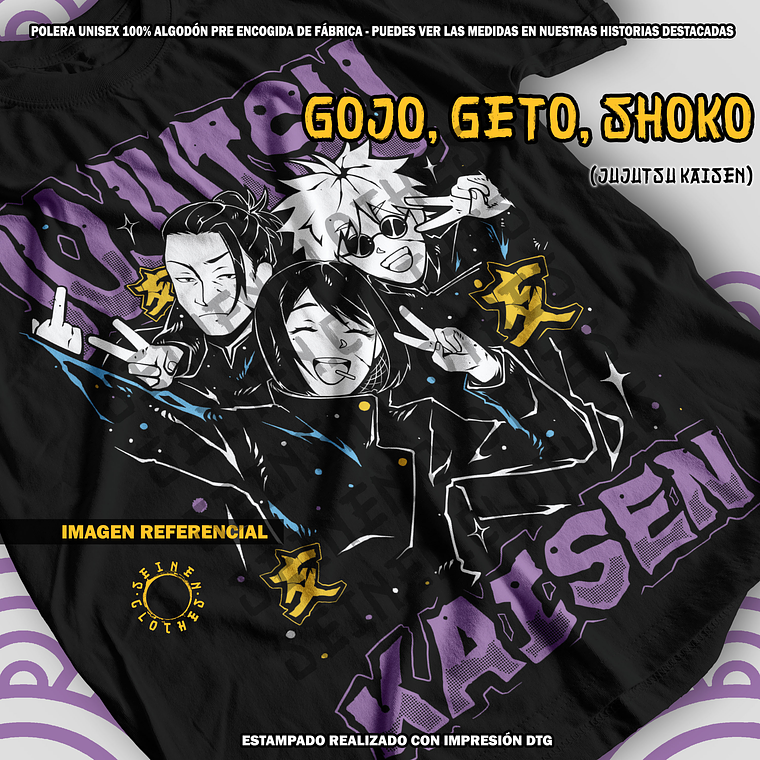Polera Gojo, Geto, Shoko - Jujutsu Kaisen [N] 1