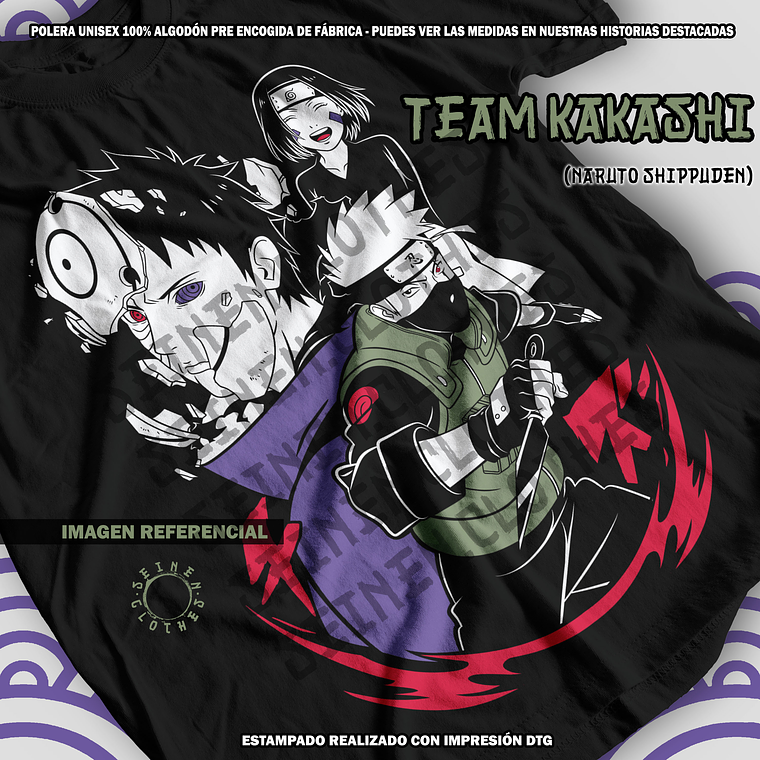 Polera Team Kakashi (Obito, Rin, Kakashi) - Naruto Shippuden [N] 1