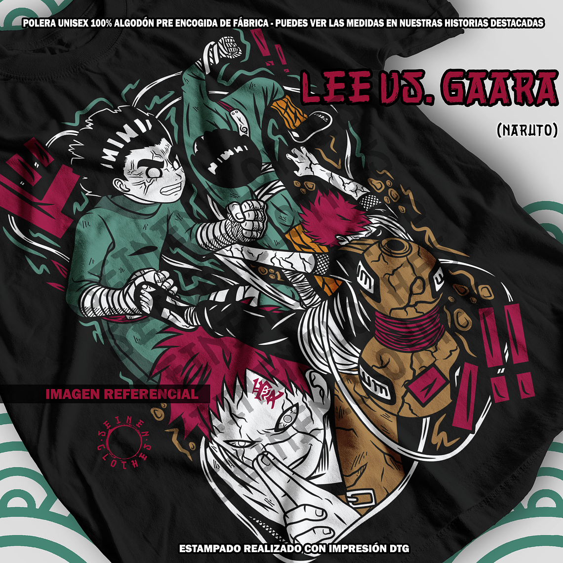 Polera Rock Lee vs. Gaara - Naruto [N] 1