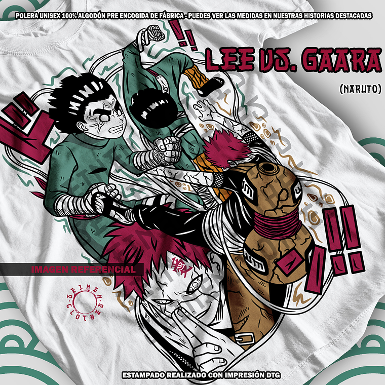 Polera Rock Lee vs. Gaara - Naruto [B] 1