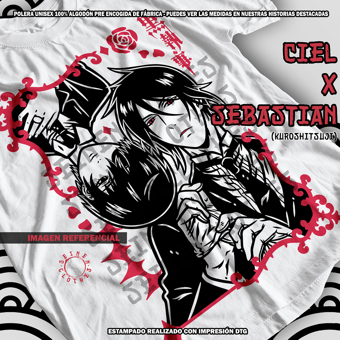 Polera Ciel x Sebastian - Kuroshitsuji (Black Butler) [B] 2
