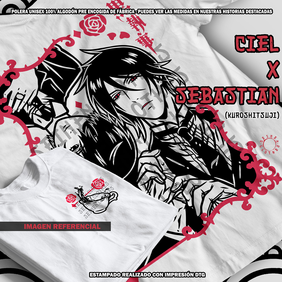 Polera Ciel x Sebastian - Kuroshitsuji (Black Butler) [B] 1
