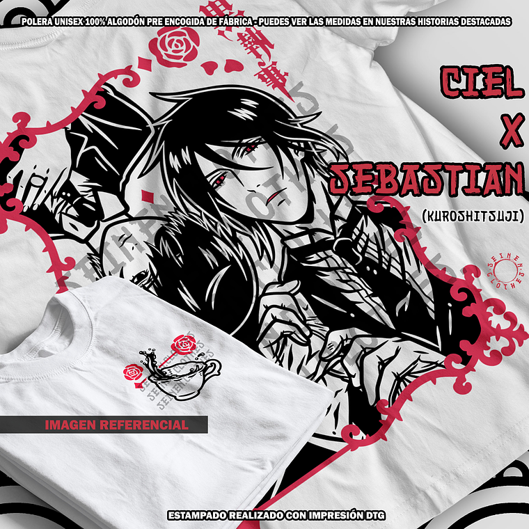 Polera Ciel x Sebastian - Kuroshitsuji (Black Butler) [B] 1