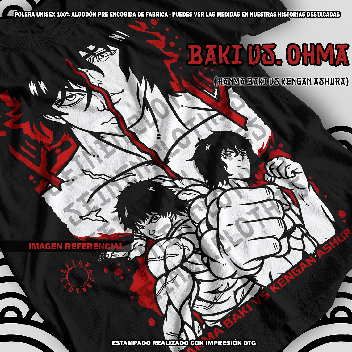 Polera Baki vs. Ohma - Hanma Baki vs Kengan Ashura [N] 2