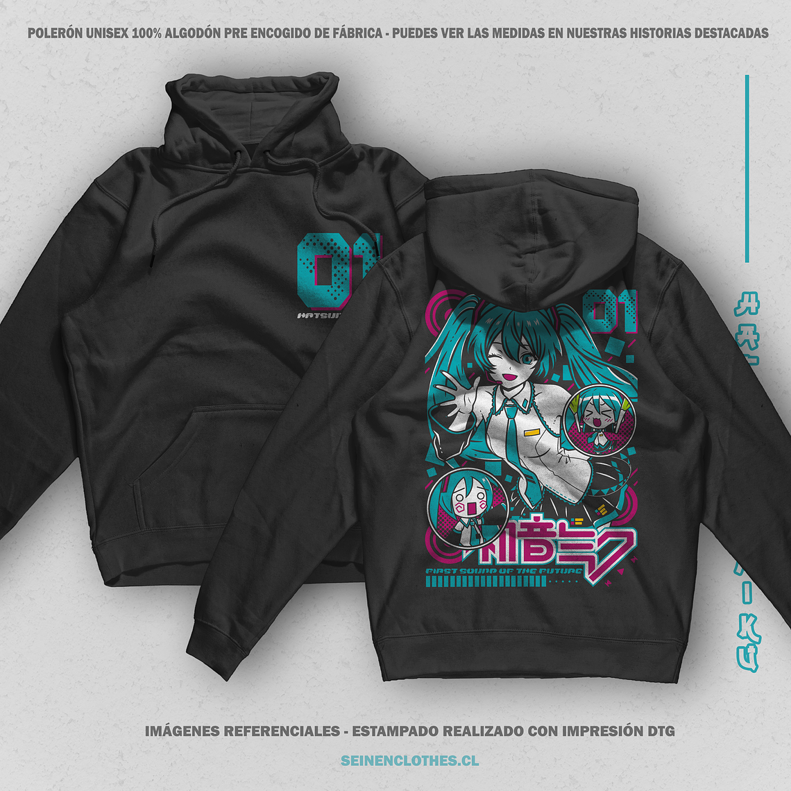 Polerón Hatsune Miku - Vocaloid [N] 1