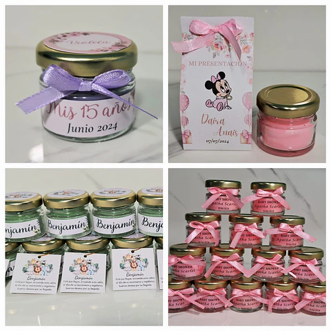 Velas para recuerdos personalizadas con Sticker.
